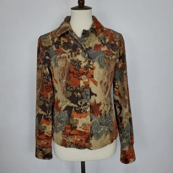 Christopher & Banks Fall Colors Corduroy Blazer Size S - Picture 2 of 13